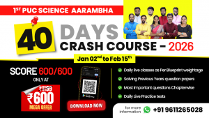 1st PUC Aarambha 2026 Crash Course